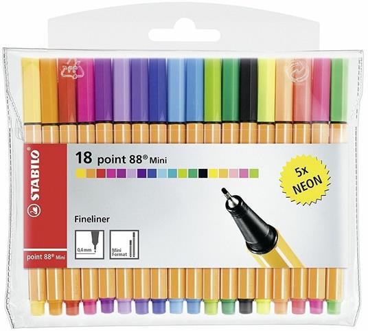 Fineliner - STABILO point 88 - Astuccio da 40 - Colori assortiti