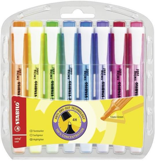 Evidenziatore a penna Stabilo colori assortiti - tratto 1-4 mm