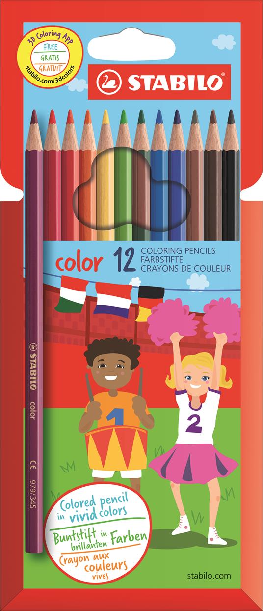 Matita colorata - STABILO color - Astuccio da 12 - Colori assortiti -  STABILO - Cartoleria e scuola