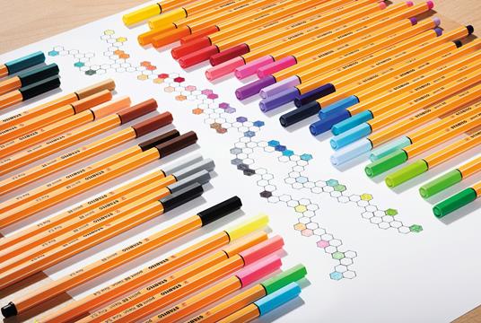 Pennarelli Fineliner STABILO Point 88. Confezione 10 colori + 5 colori neon