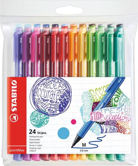 Fineliner Premium - STABILO pointMax - Astuccio da 24 - Colori assortiti