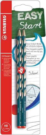 Matita Ergonomica triangolare - STABILO EASYgraph S per Destrimani in Petrolio - Pack da 2 - Gradazione HB