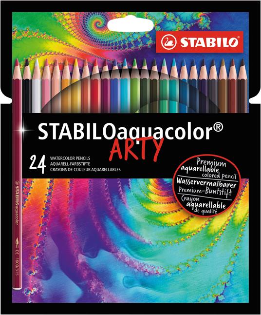 Matita colorata acquarellabile - STABILOaquacolor - ARTY - Astuccio da 24 -  Colori assortiti - STABILO - Cartoleria e scuola