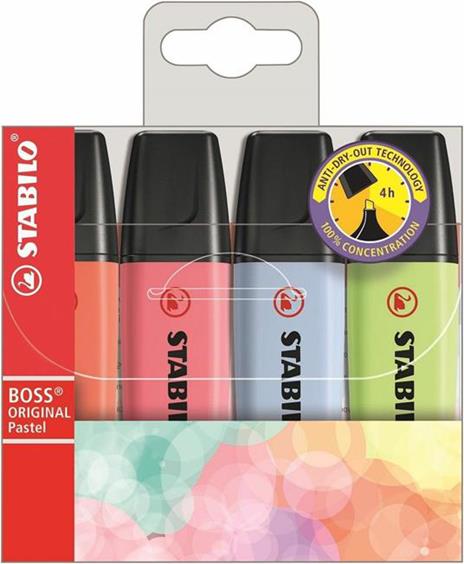 Evidenziatore - STABILO BOSS ORIGINAL NatureCOLORS - Astuccio da 4