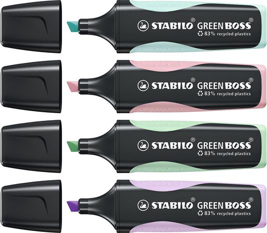 STABILO GREEN BOSS Pastel Desk-Set, 8 Evidenziatori Ecosostenibili