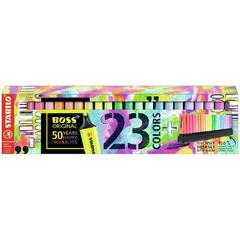 Evidenziatore - STABILO BOSS ORIGINAL Desk-Set 50 Years Edition - 23 Colori  assortiti 9 Neon + 14 Pastel - STABILO - Cartoleria e scuola