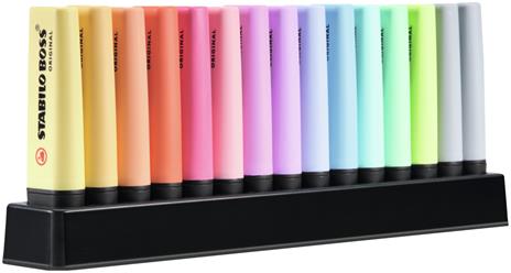 Evidenziatore - STABILO BOSS ORIGINAL Pastel Desk-Set - 15 Evidenziatori in 14 colori assortiti - 3