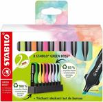 Evidenziatore Ecosostenibile - STABILO GREEN BOSS Pastel Desk-Set - 8 Colori assortiti 4 Neon + 4 Pastel