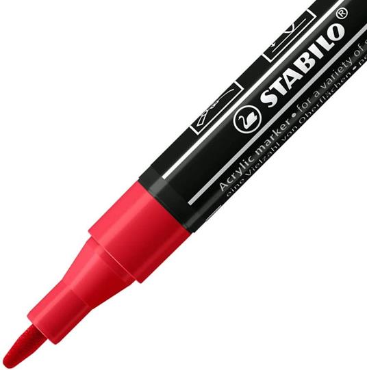 Marker acrilico - STABILO FREE Acrylic - T100 Punta rotonda 1-2mm - Royal  Edition - Astuccio da 5 - Colori assortiti - STABILO - Cartoleria e scuola