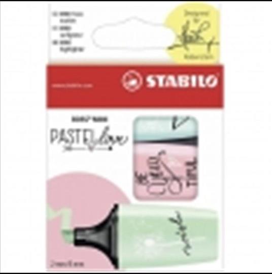 Evidenziatore - STABILO BOSS MINI Pastellove 2.0 - Astuccio da 3 - Rosa Antico/Carta da Zucchero/Verde Menta - 2