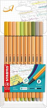 Fineliner - STABILO point 88 - Astuccio da 10 - Soft Colors - Colori assortiti