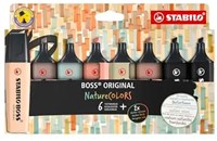 Evidenziatore - STABILO BOSS ORIGINAL NatureCOLORS - Astuccio da 8 - STABILO  - Cartoleria e scuola