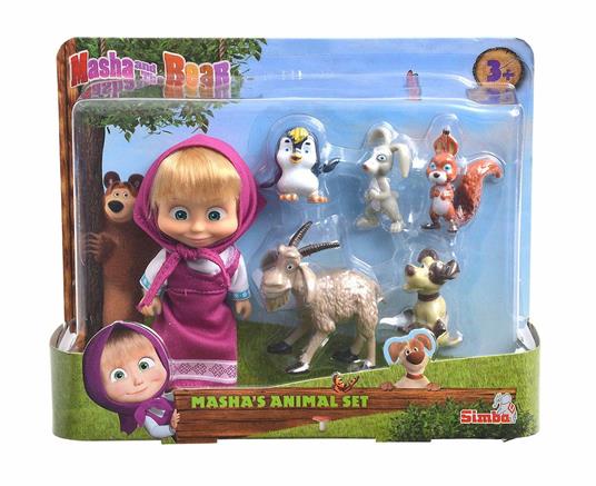 Masha e Orso. Masha con 5 Animaletti (12Cm) - Simba Toys - Bambole Fashion  - Giocattoli | IBS