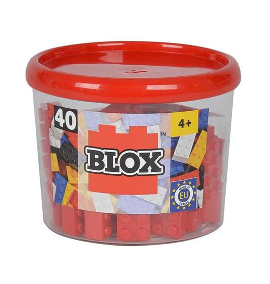 Blox. Mattoncini Piccoli 4x2. Barattolo 40 pezzi Colore Rosso