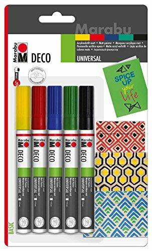 Marabu Acrylmarker Deco Painter matt, 5er Blister