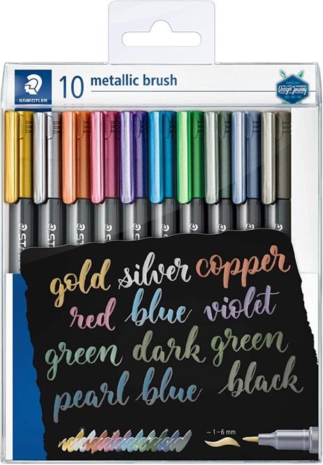 Pennarelli Staedtler Metallic Brush Set 10 Pezzi