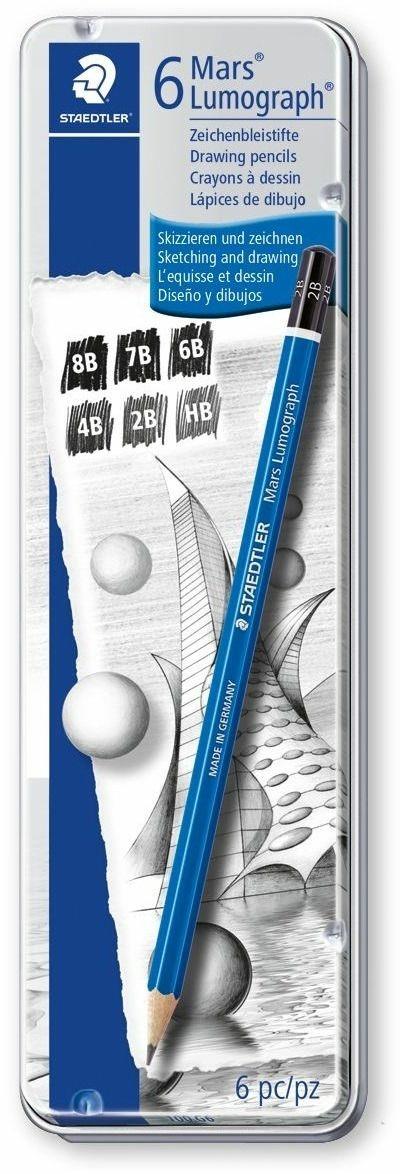 Astuccio matite in grafite Staedtler - 4B-6B-8B - 100A G6 (conf.5)