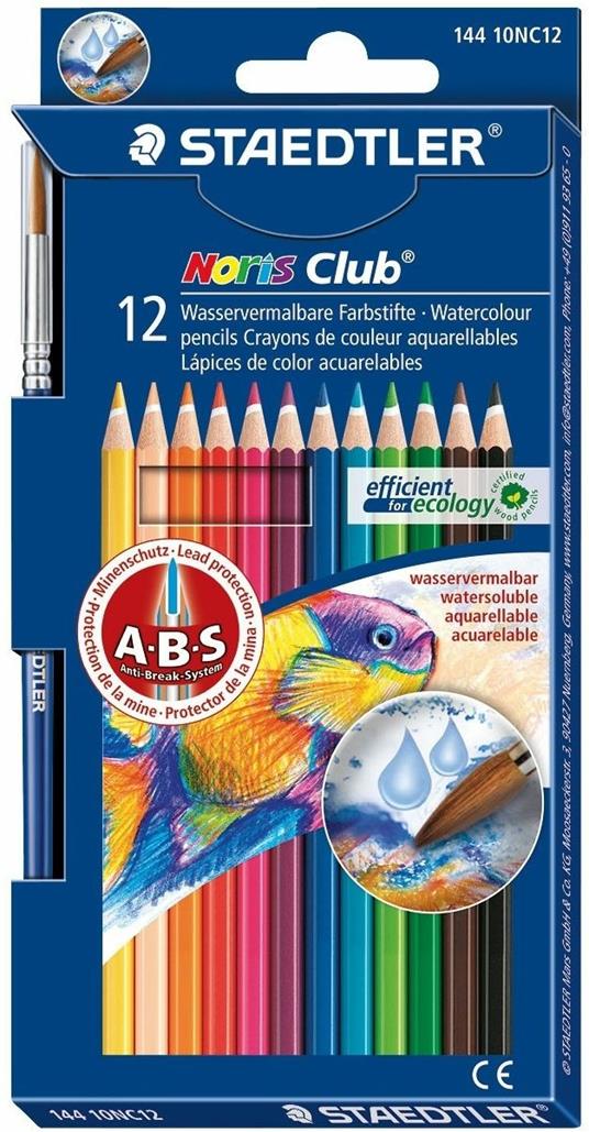 Pastelli acquarellabili Stadtler Noris Club Aquarell. Confezione 12 matite  colorate - Staedtler - Cartoleria e scuola