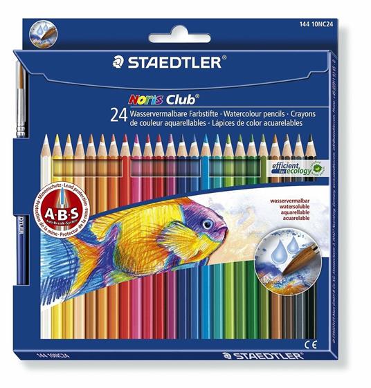 Pastelli acquarellabili Stadtler Noris Club Aquarell. Confezione 24 matite  colorate - Staedtler - Cartoleria e scuola