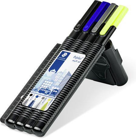 triplusmulti set STAEDTLER Box nero con 1 fineliner nero, 1 ball M blu, 1 portamine 0,5 mm, 1 evidenziatore textsurfer - 2