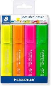 Cartoleria 4 evidenziatori Textsurfer arcobaleno Staedtler