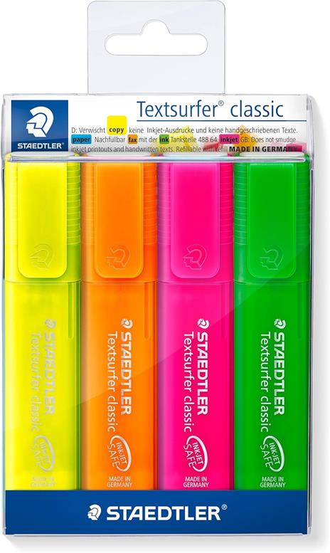 4 evidenziatori Textsurfer arcobaleno