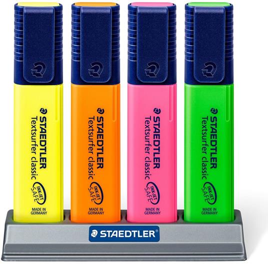 Staedtler Textsurfer classic 364 evidenziatore 4 pz Punta smussata Verde, Arancione, Rosa, Giallo - 2