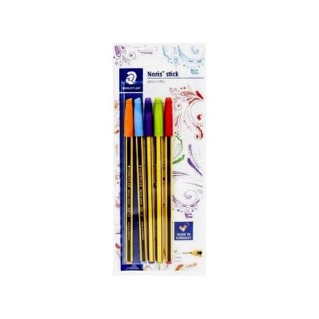 Staedtler Blister con 5 penne 1 rossa e 4 colori assortiti