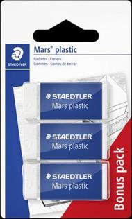 3 gomme bianca mini Mars plastic