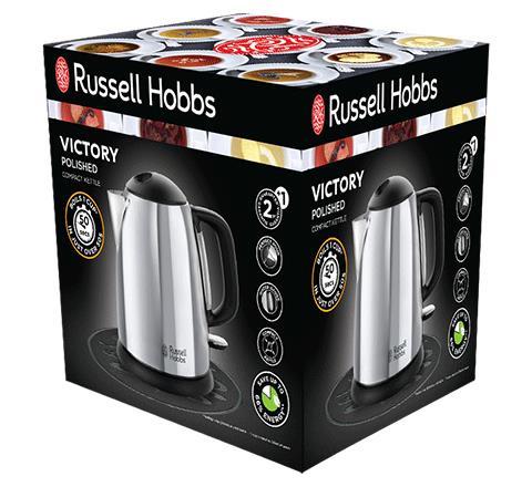 Russell Hobbs Victory bollitore elettrico 1 L Nero, Acciaio inossidabile  2400 W - Russell Hobbs - Casa e Cucina | IBS