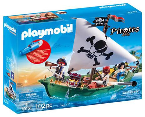 Playmobil Pirates (70151). Nave Pirata con Motore Subacqueo