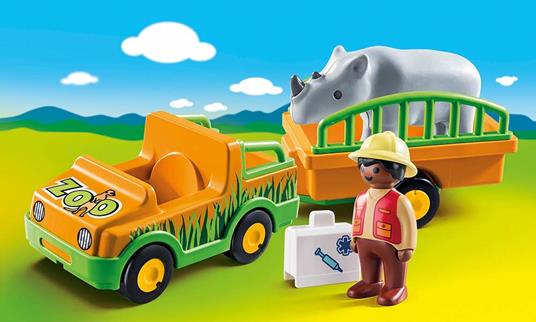 Playmobil 1. 2. 3 (70182). Veicolo Zoo con Rinoceronte 1. 2. 3 - 2