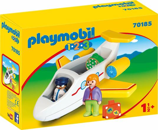 Playmobil 1. 2. 3 (70185). Aereo Passeggeri 1. 2. 3 - Playmobil - 1.2.3 -  Aerei - Giocattoli | IBS