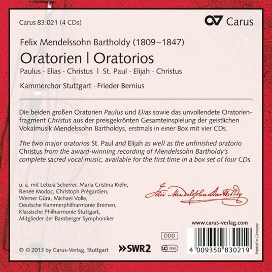 Oratorios Paulus Elias ch - CD Audio di Felix Mendelssohn-Bartholdy - 2