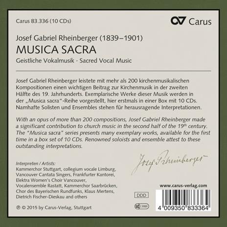 Musica Sacra - CD Audio di Joseph Gabriel Rheinberger - 2