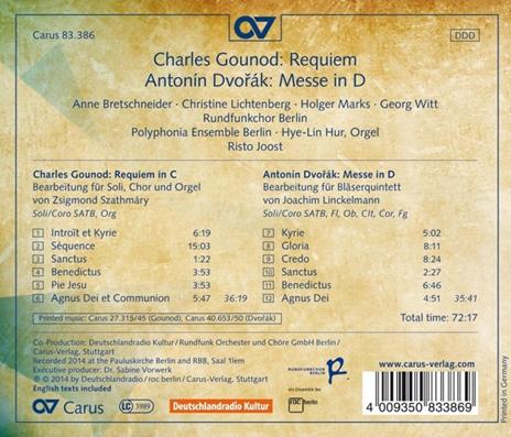 Requiem & Mass in D - CD Audio di Antonin Dvorak,Charles Gounod - 2