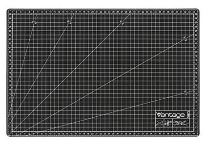 Dahle Vantage - Tappetino da taglio autorigenerante, formato A3, double-face, con griglia, 30 x 45 cm, colore: Nero