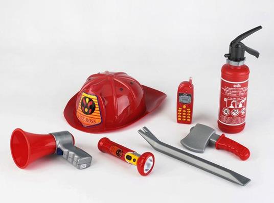 Fire Fighter Henry. Set Pompiere 7 Pz Con Elmetto Rosso