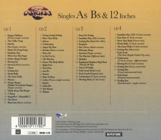 Singles A's, B's & 12 - CD Audio di Osibisa - 2