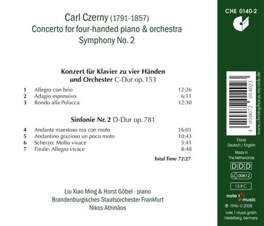 Concerto Four-Handed - CD Audio di Carl Czerny - 2
