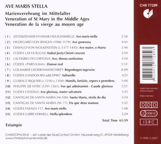 Ave Maris Stella - CD Audio di Estampie - 2