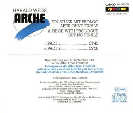 Arche - CD Audio di Harald Weiss - 2