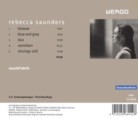 Stirrings Still - CD Audio di Rebecca Saunders - 2