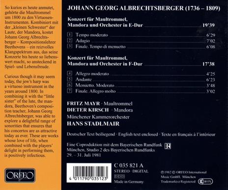 Con Jew's Harp - Mandora - CD Audio di Johann Georg Albrechtsberger - 2