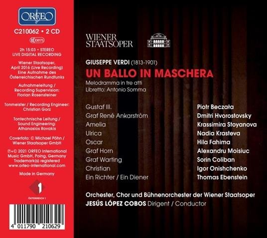 Un Ballo In Maschera - CD Audio di Giuseppe Verdi - 2