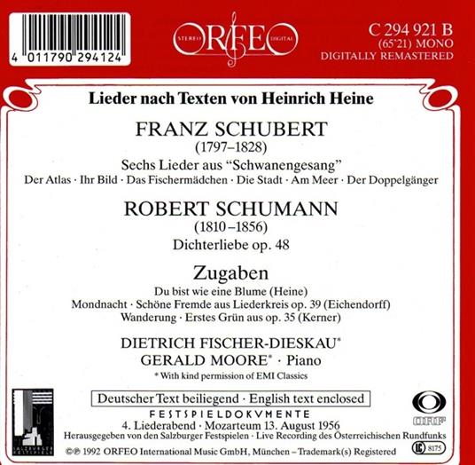 Lieder - CD Audio di Franz Schubert,Robert Schumann - 2