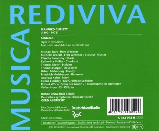 Soldaten - CD Audio di Radio Symphony Orchestra Berlino,Gerd Albrecht,Manfred Gurlitt - 2