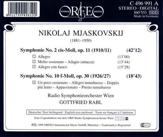 Sinfonie n.2, n.10 - CD Audio di Nikolai Myaskovsky - 2
