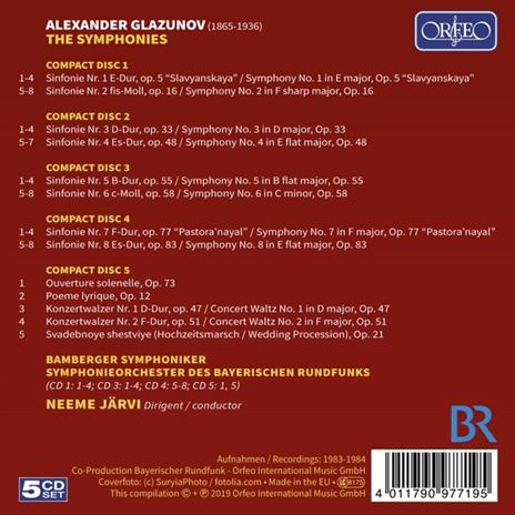 Sinfonie - CD Audio di Neeme Järvi,Alexander Glazunov - 2