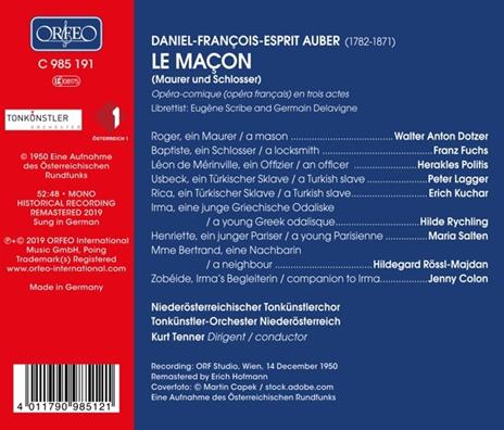 Le Macon - CD Audio di Daniel-François-Esprit Auber - 2